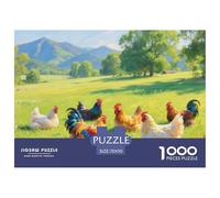 Chickens Jigsaw 1000 Piece Challenge Toy for Adults,Idyllic Farm Impossible Jigsaw Puzzles 1000 Pieces Educational Games for Adults Or Families 70x50cm/1000pcs