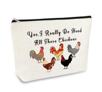 Chickens Makeup Bag Chicken Lover Gifts for Girls Women Cosmetic Bag Chicken Farmer Crazy Chickens Lady Gift Duck Owner Gift Animal Lovers Gifts for Her Birthday Graduation Mother's Day Present
