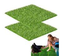 Chickens Nesting Box Pads, 2 Pieces Washable Artificial Grass Carpet, Reusable Soft Turf Mat for Nest Floors, Pet Roosting, Garden, Backyard, and Lawns, 11.81x11.81 Inches