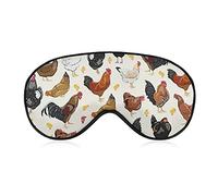 Chickens Pattern Sleep Masks Eye Cover Blackout with Adjustable Elastic Strap Night Blindfold for Women Men Yoga Travel Nap