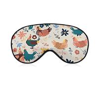 Chickens Pattern Sleep Masks Eye Cover Blackout with Adjustable Elastic Strap Night Blindfold for Women Men Yoga Travel Nap