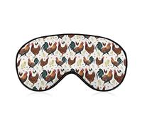 Chickens Pattern Sleep Masks Eye Cover Blackout with Adjustable Elastic Strap Night Blindfold for Women Men Yoga Travel Nap