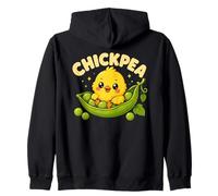 Chickpea Funny Chick Pea Pod Pun Cute Baby Chicken Zip Hoodie