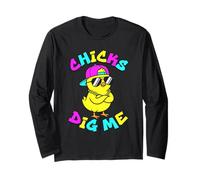 Chicks Dig Me Cool Chick with Sunglasses & Hat Long Sleeve T-Shirt