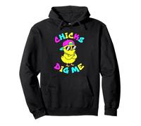 Chicks Dig Me Cool Chick with Sunglasses & Hat Pullover Hoodie