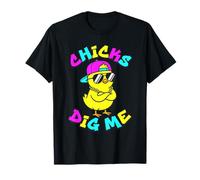 Chicks Dig Me Cool Chick with Sunglasses & Hat T-Shirt