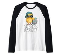 Chicks Dig Me Cool Funny Easter Chick Humor Raglan Baseball Tee