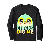 Chicks Dig Me Cute Bird Funny Confident Guy Long Sleeve T-Shirt