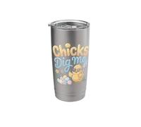 Chicks Dig Me Cute Easter Chick with Eggs Stainless Steel Insulated Tumbler