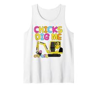 Chicks Dig Me, Easter Digger Construction Worker Funny Tank Top
