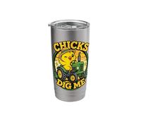 Chicks Dig Me Easter Toddler Boys Farmer Happy Easter Funny Stainless Steel Insulated Tumbler