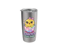Chicks Dig Me Easter Toddler Boys Men Happy Easter Funny Stainless Steel Insulated Tumbler