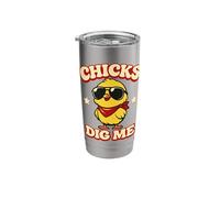 Chicks Dig Me Easter Toddler Boys Men Happy Easter Funny Stainless Steel Insulated Tumbler