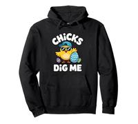Chicks Dig Me Funny Easter Boy Cool Chicken Sunglasses Pullover Hoodie
