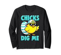Chicks Dig Me Funny Easter Chick Sunglasses Baseball Cap Long Sleeve T-Shirt