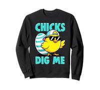 Chicks Dig Me Funny Easter Chick Sunglasses Baseball Cap Sweatshirt