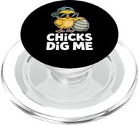 Chicks Dig Me Funny Easter Chick Sunglasses Pun Humor PopSockets PopGrip for MagSafe