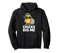 Chicks Dig Me Funny Easter Chick Sunglasses Pun Humor Pullover Hoodie