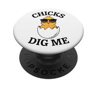 Chicks Dig Me Funny Farm Animal Chick Magnet PopSockets Adhesive PopGrip