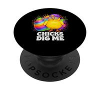 Chicks Dig Me Funny Tie Dye Glasses Happy Easter Day Holiday PopSockets Adhesive PopGrip