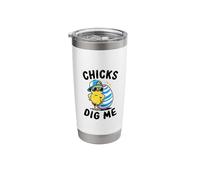 Chicks Dig Me Happy Easter Day Egg Hunting Funny Humor Boys Stainless Steel Insulated Tumbler