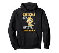 Chicks Dig The Long Stick Lacrosse Jokes Player ---- Pullover Hoodie