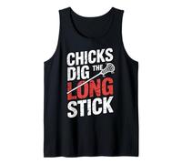 Chicks Dig The Long Stick Lacrosse Jokes Player |- Tank Top