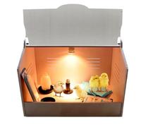 Chicks Duckling Parrot Lizard Brooder Box with Bulb Set and Thermometer - Heat Pet Pee Pad Included - Ideal for Rearing Small Animals