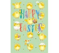 Chicks Easter Card Cute Illustrations - Traditional Fun Cartoon Greeting Card