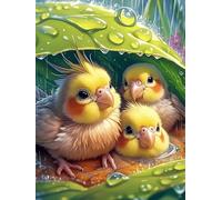 Chicks Under A Leaf 300 Piece Pack DIY Jigsaw Puzzle Wildlife Pet Collectors Cognitive Development Educational Decorative Puzzle Gifts for Adults Rigid Cardboard 300 PCS
