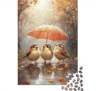 Chicks Under Umbrella -1 Adult Jigsaw Puzzle, 1000 Pieces, 70x50cm/1000pcs; to Complete Gradually over A Weekend; Smooth White Cardboard Pieces