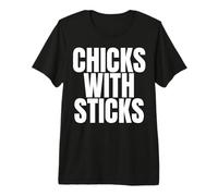Chicks with Sticks Funny Softball Premium T-Shirt