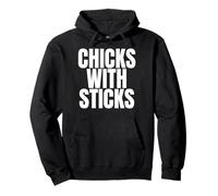 Chicks With Sticks Funny Softball Pullover Hoodie