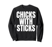 Chicks With Sticks Funny Softball Sweatshirt