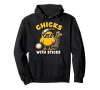 Chicks With Sticks Golfer Girl Woman Golf Club Golfing Pullover Hoodie
