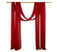 Chickwin 16 Colors Wedding Arch Draping, Hanging Chiffon Sheer Backdrop Curtain Drapery,Wedding Archway Swag Decorations for Outdoor Party Backdrop Ceiling Drapes (Wine Red,75x600cm)