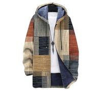 Chickwin 3D Boho Print Men's Fleece Jacket Hooded Winter Warm Windproof Sport Jacket Outdoor Workout Windbreakers Hiking Camping Hunting Coat with Pocket Thick Outerwear