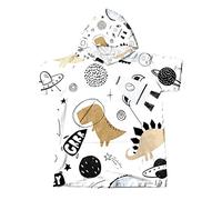 Chickwin 3D Dinosaur Printed Hooded Towel for Kids, Children's Hooded Poncho Bath Towel, Microfiber Light Weight Absorbent Bathrobe for Swim Beach Surf 2-13 Years Old Boys Girls (Dinosaur 5,S)