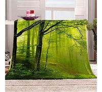 Chickwin 3D Flannel Blanket Sofa Throw Large, Forest Print Blankets Fluffy Soft Warm Throw Blanket Lightweight Microfiber Versatile Bedspread for Bed Chairs Travel (Misty forest,160x200cm)