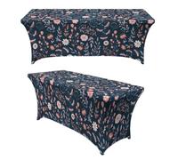 Chickwin 4FT/6FT/8FT 3D Floral Spandex Stretch Table Cloth (Daisy,4FT/122x76cm)
