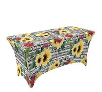 Chickwin 4FT/6FT/8FT 3D Pastoral Style Spandex Stretch Table Cloth (Green Leaves,4FT/122x76cm)