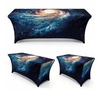 Chickwin 4FT/6FT/8FT 3D Starry Sky Spandex Stretch Table Cloth (Swirl,4FT/122x76cm)