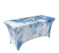 Chickwin 4FT/6FT/8FT Exotic Style Spandex Stretch Table Cloth (Blue,4FT/122x76cm)