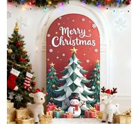 Chickwin Arch Cover Backdrop, 3D Christmas Print Balloon Arch Backdrop Elastic Sailboards Background, Background Stand Covers for Party Decoration (Christmas Tree 00,7.2FT)