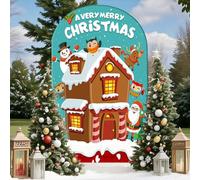 Chickwin Arch Cover Backdrop, 3D Christmas Print Balloon Arch Backdrop Elastic Sailboards Background, Background Stand Covers for Party Decoration (Green - 4,6FT)