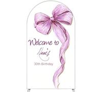 Chickwin Arch Cover Backdrop, Elastic Balloon Arch Backdrop 3D Bow Print Sailboards Background, Background Stand Covers for Wedding & Party Decoration (Purple,4FT)