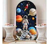 Chickwin Arch Cover Backdrop, Elastic Balloon Arch Backdrop 3D Print Sailboards Background, Background Stand Covers for Wedding & Party Decoration (Astronaut 1,5FT)