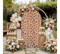 Chickwin Arch Cover Backdrop, Elastic Balloon Arch Backdrop Animal Print Sailboards Background, Background Stand Covers for Christmas Party Decoration (Giraffe 1,7.2FT)