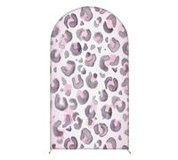 Chickwin Arch Cover Backdrop, Elastic Balloon Arch Backdrop Leopard Print Sailboards Background, Background Stand Covers for Christmas Party Decoration (Pink Grey,6.6FT)