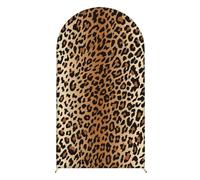 Chickwin Arch Cover Backdrop, Elastic Balloon Arch Backdrop Leopard Print Sailboards Background, Background Stand Covers for Christmas Party Decoration (Leopard Print 1,6.6FT)